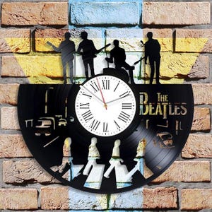 Abbey Road Vinyl Record Wall Clock, Xmas Gift For Dad, The Beatles Decorations, Music Band Art, Dorm Room Decor
