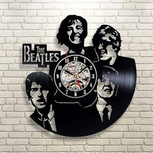 Reloj de vinilo con diseño de banda de música, arte de pared de los Beatles, regalo de Navidad para él, decoración moderna para el hogar para el dormitorio, decoración de banda de rock