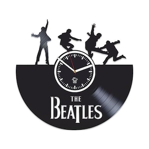 Regalo para un fan de los Beatles, reloj de vinilo con disco de rock clásico, decoración del hogar para la oficina, arte de pared musical, decoración de dormitorio para hombres, regalos de Navidad para hijo