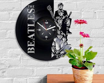 Beatles Band Vinyl Record Wall Clock, Christmas Gift For Girlfriend, Home Decor For Women, Vintage Bedroom Wall Art, Rock Music Gifts