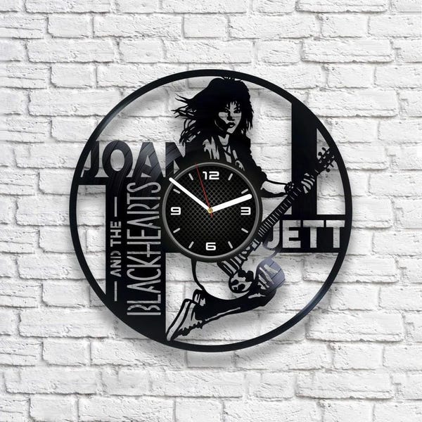 Joan Jett and the Blackhearts Vinyl Record Clock, Rock n Roll Wall Art, Women Bedroom Decor, Music Decoration, Birthday Gift For Girlfriend