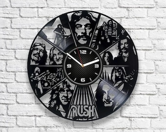 Horloge murale disque vinyle Rush, cadeau de groupe de rock, décoration murale inhabituelle pour la maison, cadeaux d'anniversaire pour homme, Tom Sawyer, Limelight, lotissements, YYZ