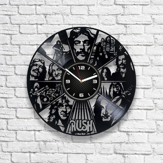 Rush Vinyl Record Wall Clock, Rock Band Gift, Unusual Wall Decor For Home, Birthday Gifts For Men, Tom Sawyer, Limelight, Subdivisions, YYZ
