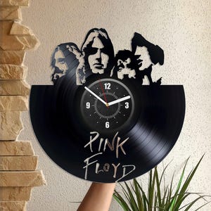 Pink Floyd Vinyl Record Clock, Music Lover Gift For Woman, Rock Band Wall Art, Home Decor For Bedroom, Musician Decoration