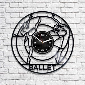 Ballet Vinyl Record Clock, Birthday Gift For Daughter, Girl Bedroom Wall Art, Dance Studio Decor, Home Decorations, Ballerina Gifts