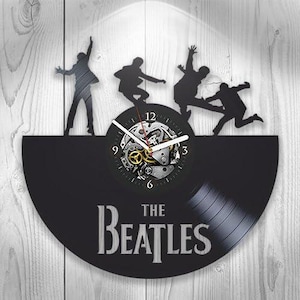 Regalo de Navidad de los Beatles para él, reloj de pared hecho con un disco de vinilo, regalos de rock and roll, decoración musical para el dormitorio, decoración de una banda inglesa