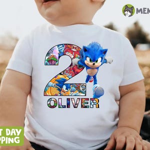 Custom Sonic Birthday Shirt and Sweatshirt, Custom Sonic Birthday Shirt, Sonic Shirt, Sonic Birthday Gift, Custom Birthday Gifts for Kids