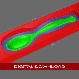 Archivos de cucharas para comer en 3D para CNC: múltiples formatos de archivo