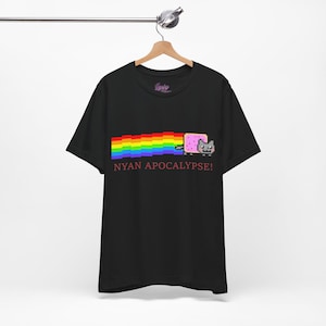 NYAN APOCALYPSE! Tee - Nyan Cat 2000&#39;s Internet Meme Shirt - Emo Scene Fashioned Tee - Vintage Hot Topic