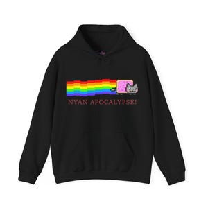 NYAN APOCALYPSE! Hoodie - Nyan Cat 2000&#39;s Internet Meme Sweatshirt - Emo Scene Fashioned Tee - Vintage Hot Topic