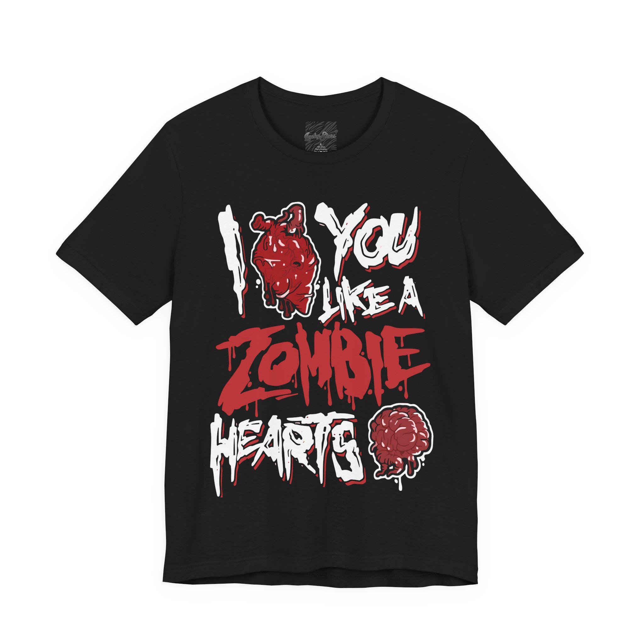 I Love You Like A Zombie Hearts Brain Tee - Emo Style Vintage