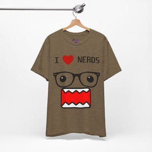 Emo Scene y2k Fashion Tshirt - Unisex I love Nerds Domo Kun Tshirt - 2000&#39;s Vintage Cartoon Hot Topic