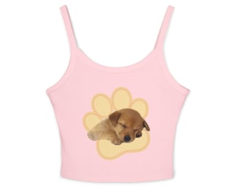Koszulka bez rękawów dla szczeniaka - Koszulka Cutecore Kawaii - Koszulka japońska Pop Kei Decore - Koszulka z łapą psa - Koszulka bez rękawów Jojifuku Harajuku