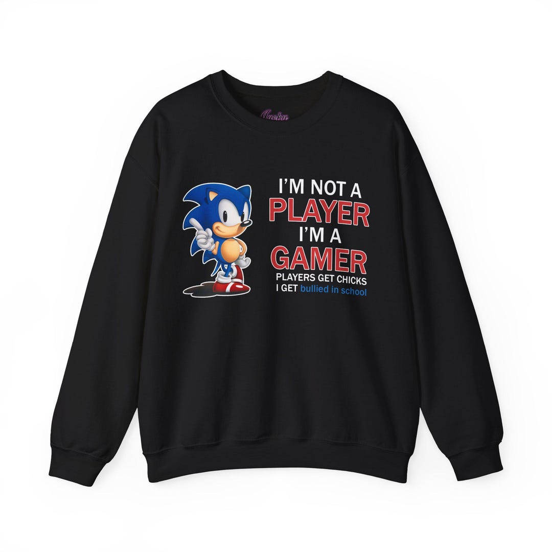 I'm Not A Player I'm A Gamer T-Shirt – Black Cotton Tee, Pre-Shrunk, Short Sleeve, Large
