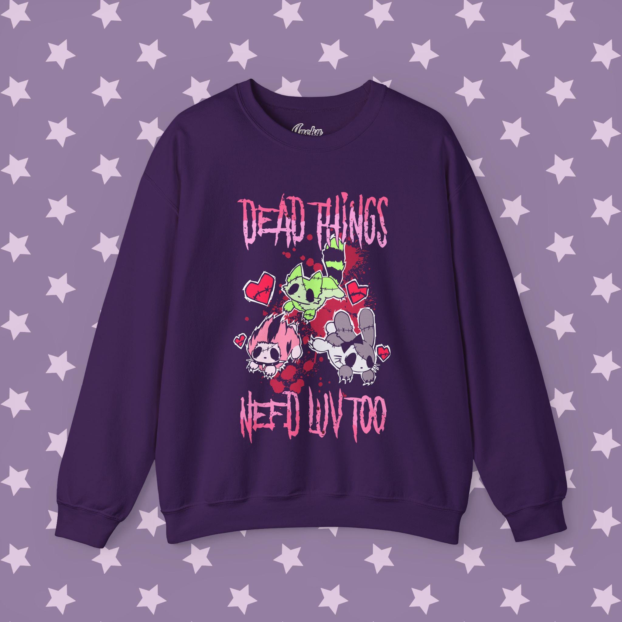 Dead Things Need Love Too Sweatshirt - Emo Scene Style Broken