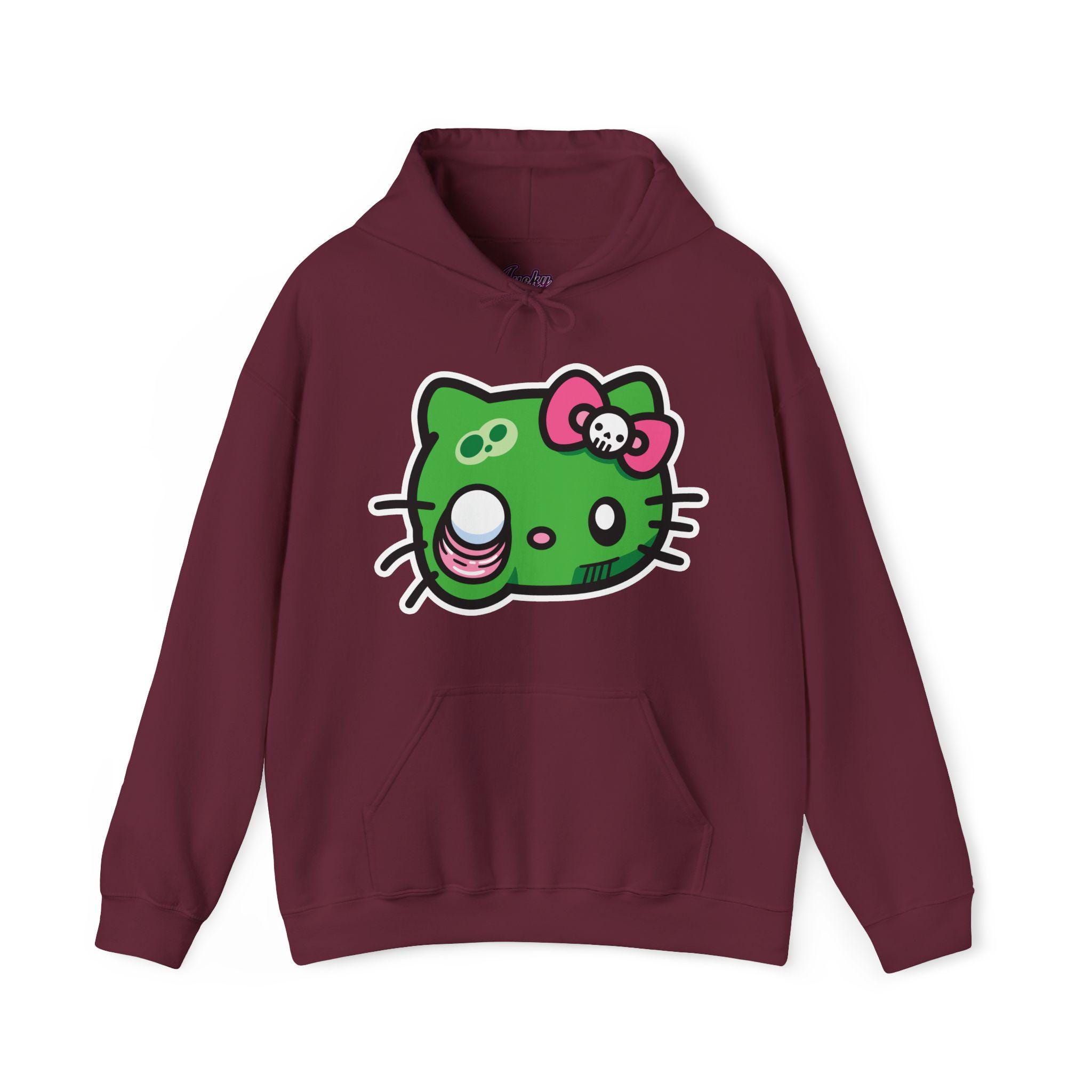 HK Hello Kitty Hoodie Sweatshirt - Zombie Kitten Cutecore Long