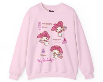 Jojifuku Kawaii Sweatshirt - My Melody Cutecore Long Sleeved shirt - Harajuku Pinkcore Shirt