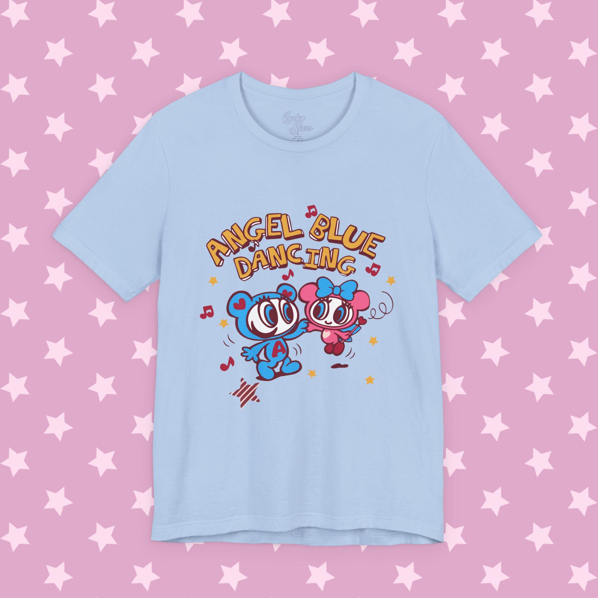 Angel Blue Dancing Tee - Y2K Kawaiicore Cutecore Shirt - Pinkcore