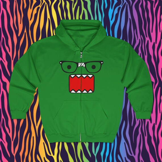 Emo Scene Y2k Fashion Hoodie - Unisex Domo Kun Zip up