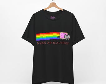 NYAN APOCALYPSE! Tee - Nyan Cat 2000's Internet Meme Shirt - Emo Scene Fashioned Tee - Vintage Hot Topic