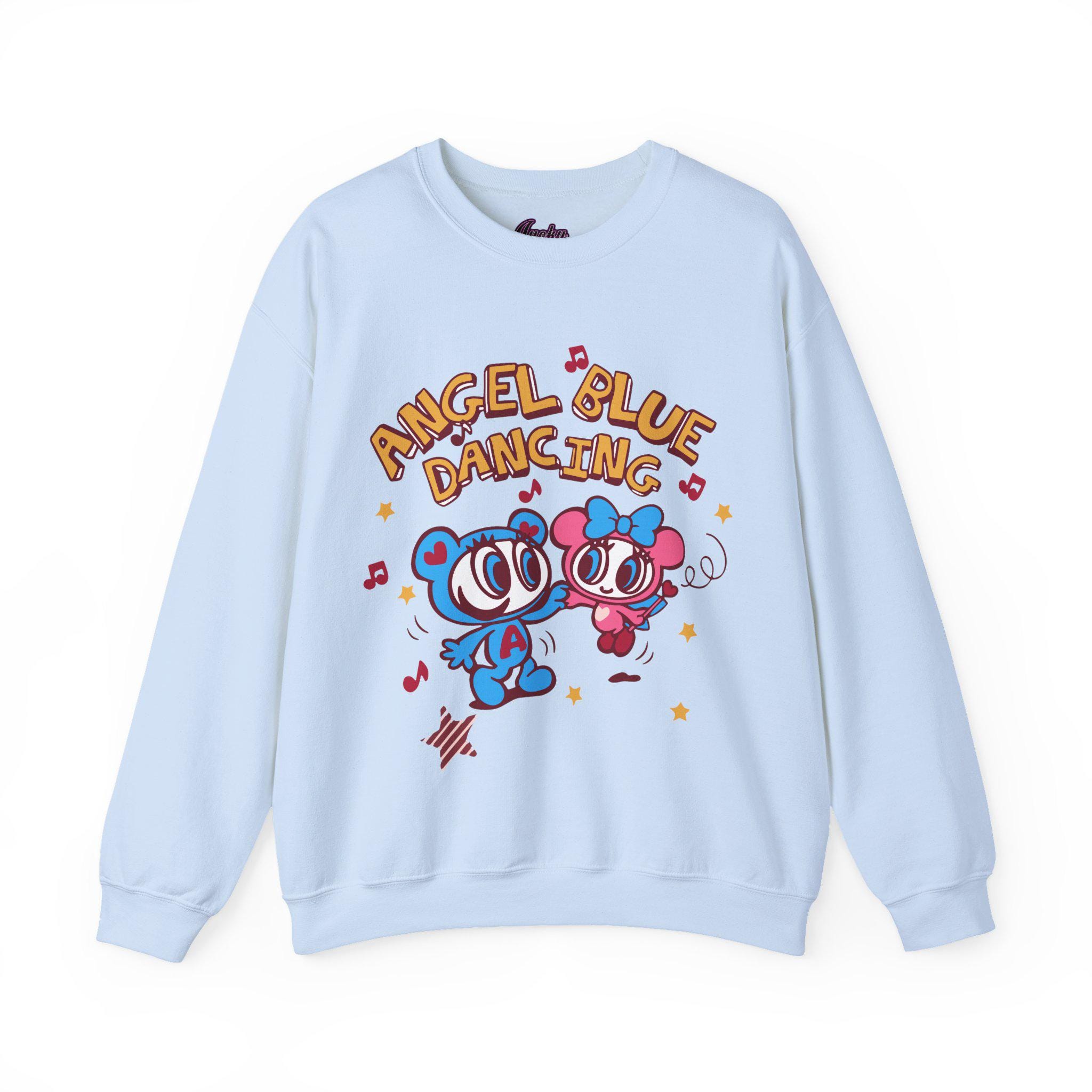 平成 Y2K ANGEL BLUE リアル いちご プリント リンガーTシャツ Angel Blue Dancing Sweatshirt - Y2K Kawaiicore Cutecore Shirt
