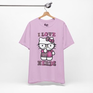 Nerdy Hello kitty Shirt - I LOVE NERDS 2000's Vintage - Emo Scene Style T-shirt image 3