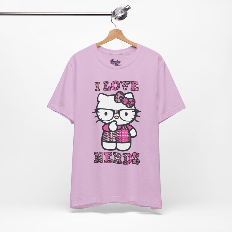 Nerdy Hello kitty Shirt - I LOVE NERDS 2000's Vintage - Emo Scene Style T-shirt image 3