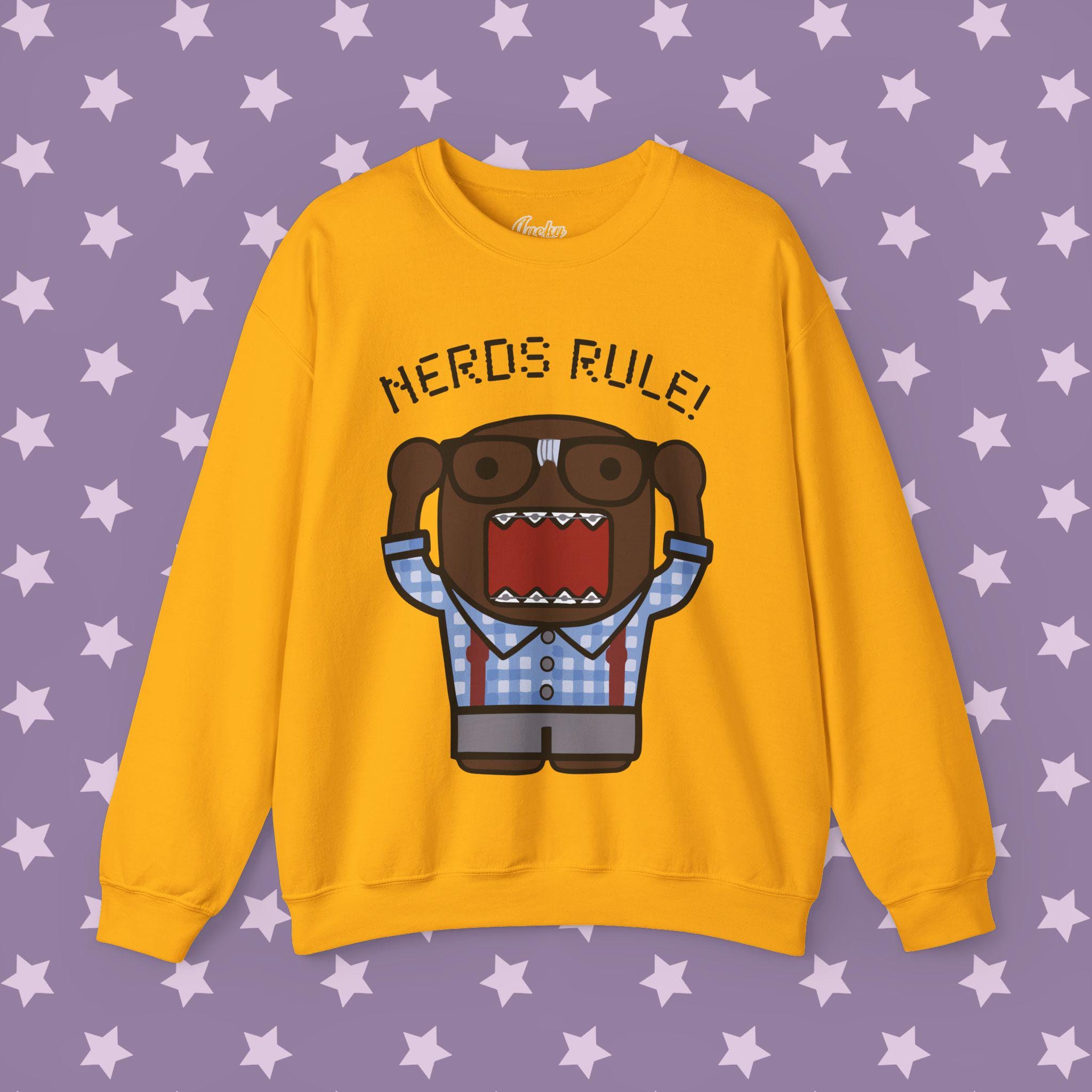 Domo Kun Sweatshirt - Unisex Nerd Rules! Cartoon Long Sleeved