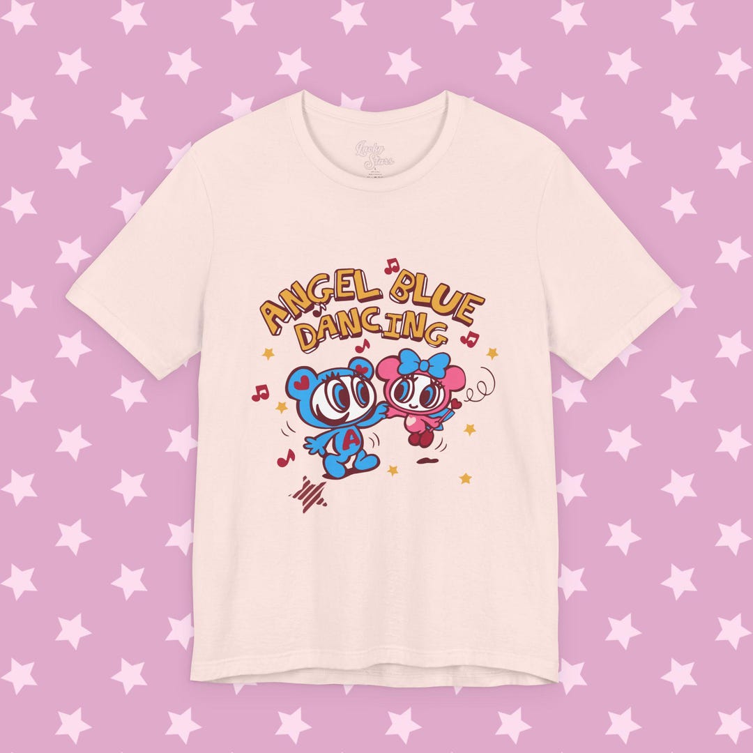 Angel Blue Dancing Tee - Y2K Kawaiicore Cutecore Shirt - Pinkcore