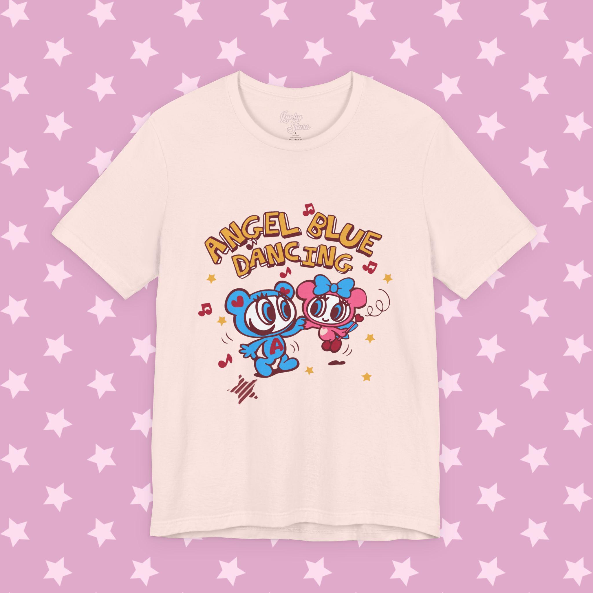 Angel Blue Dancing Tee - Y2K Kawaiicore Cutecore Shirt - Pinkcore