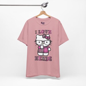 Nerdy Hello kitty Shirt - I LOVE NERDS 2000's Vintage - Emo Scene Style T-shirt image 4