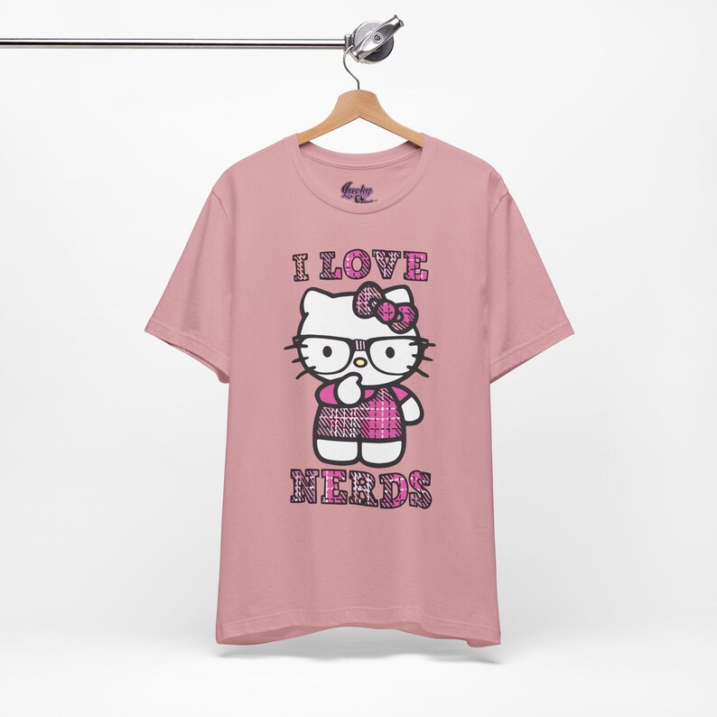Nerdy Hello kitty Shirt - I LOVE NERDS 2000's Vintage - Emo Scene Style T-shirt image 4