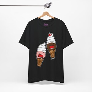 Ice Cream Domo Kun Tshirt - Unisex Emo Scene y2k Fashion Tee, 2000's Vintage Cartoon Hot Topic, Graphic Tee Shirt, Short Sleeve Top