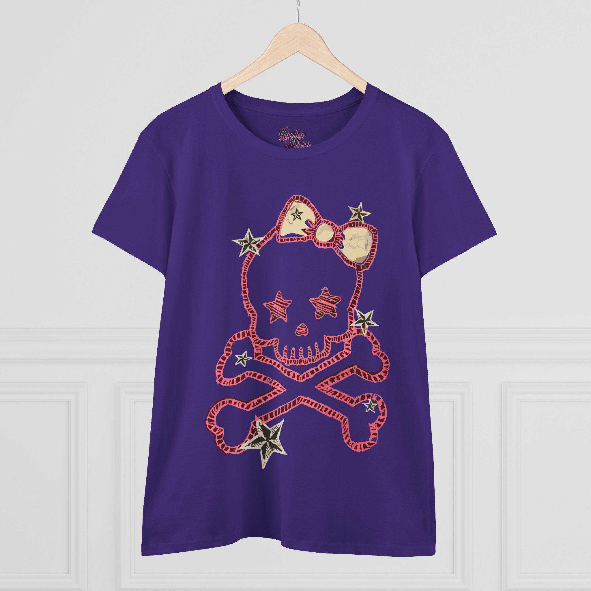 Cute Skull Punk Tee - Skeleton Crossbones Y2K Tshirt - 2000's