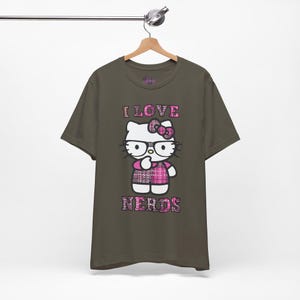 Nerdy Hello kitty Shirt - I LOVE NERDS 2000's Vintage - Emo Scene Style T-shirt image 2