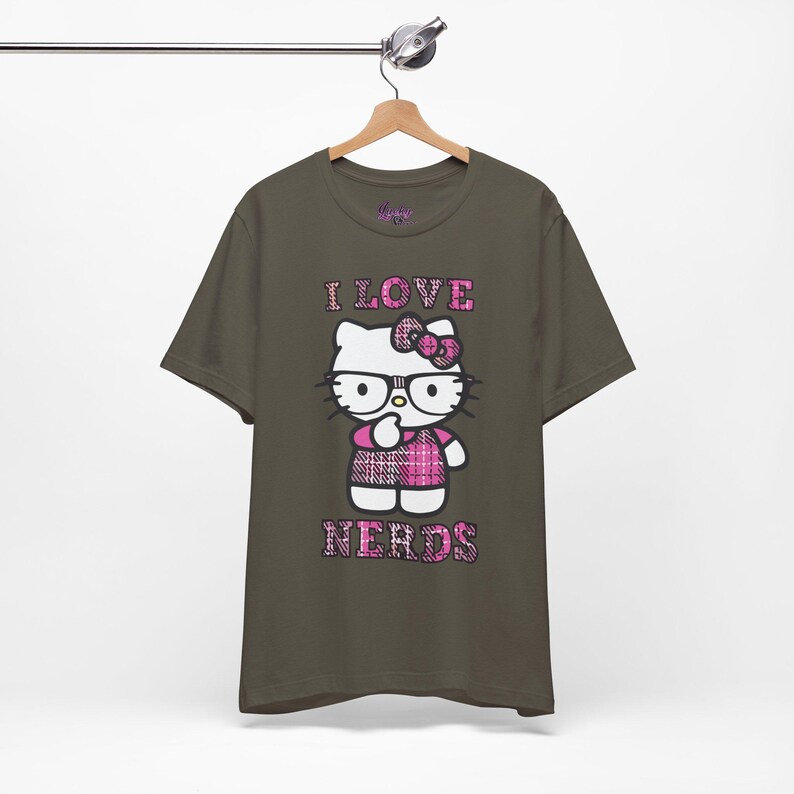 Nerdy Hello kitty Shirt - I LOVE NERDS 2000's Vintage - Emo Scene Style T-shirt image 2