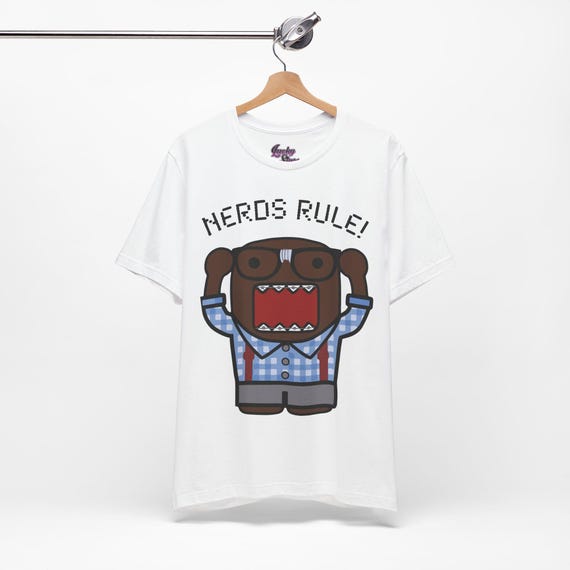 Domo Kun Tee - Unisex Nerd Rules! Cartoon Shirt - 2000's Hot Topic Vintage shirt - Scene Emo style