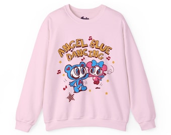 Angel Blue Dancing Sweatshirt - Y2K Kawaiicore Cutecore Shirt - Pinkcore Jojifuku Graphic T-shirt