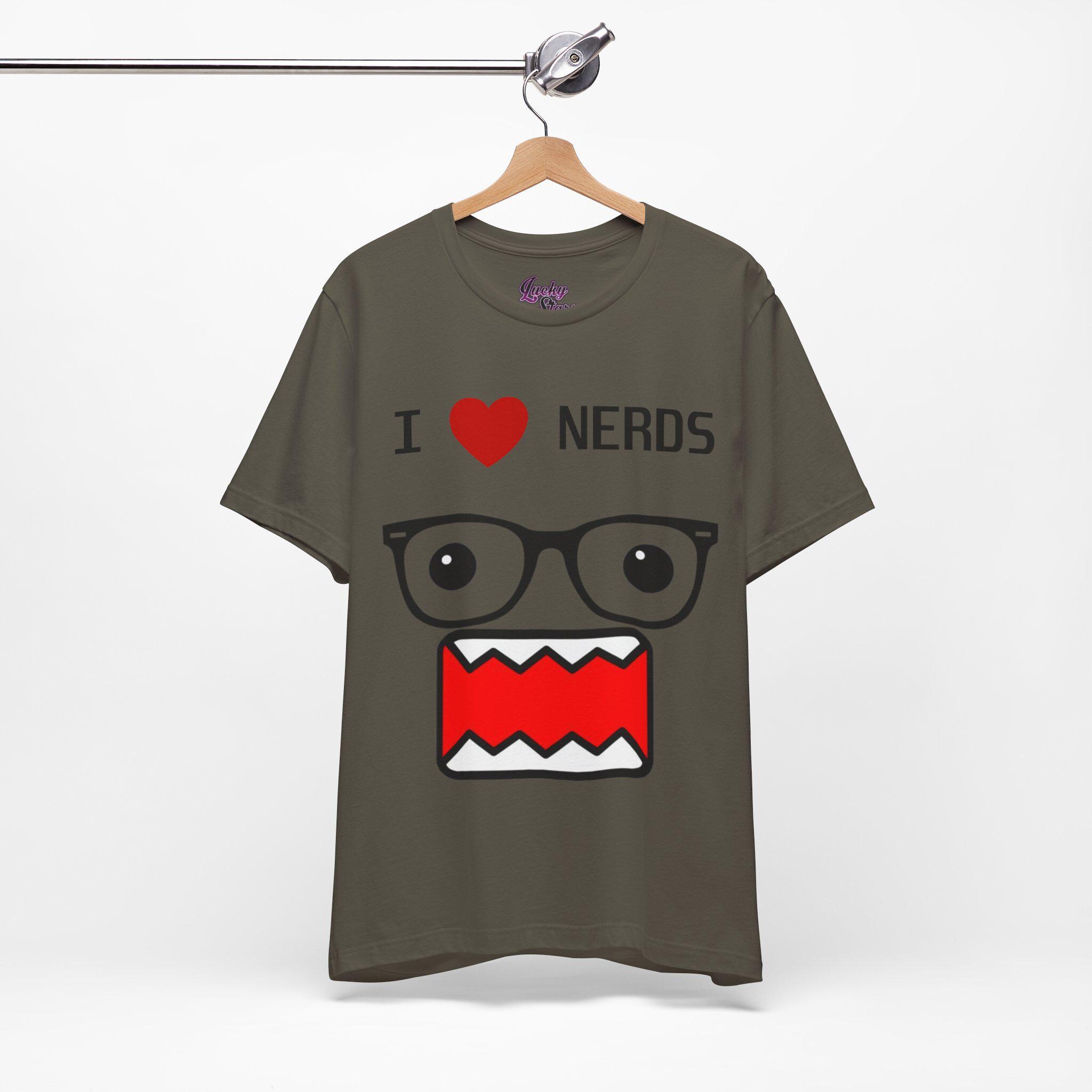 Emo Scene Y2k Fashion Tshirt - Unisex I Love Nerds Domo Kun Tshirt