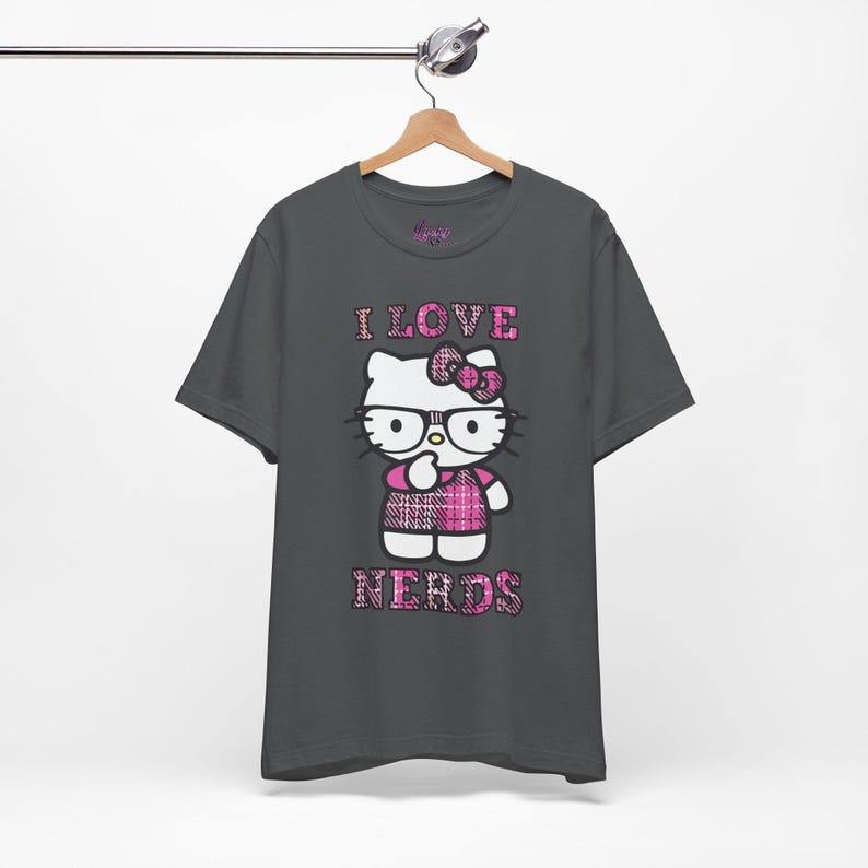 Nerdy Hello kitty Shirt - I LOVE NERDS 2000's Vintage - Emo Scene Style T-shirt image 1