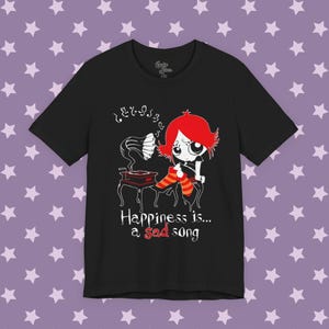 Ruby Gloom Tee - Unisex Goth Cartoon Vintage shirt - 2000's Hot Topic shirt - Happiness is a sad song tee