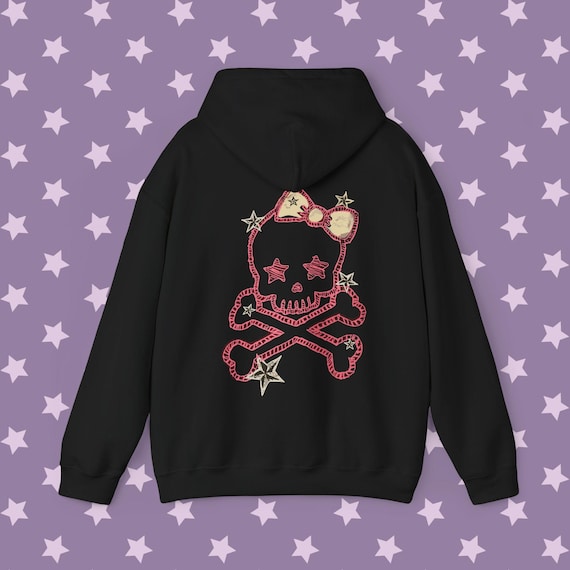 Cute Skull Punk Hoodie - Skeleton Crossbones Y2K Sweatshirt
