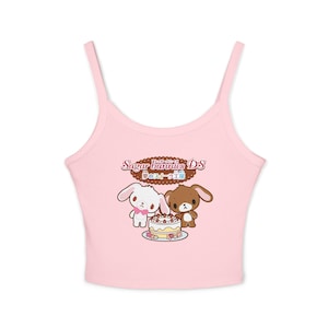 Cutecore Jojifuku-tanktop - Kawaii-shirt Shirousa en Kurousa - Sanrio Sugar Bunnies