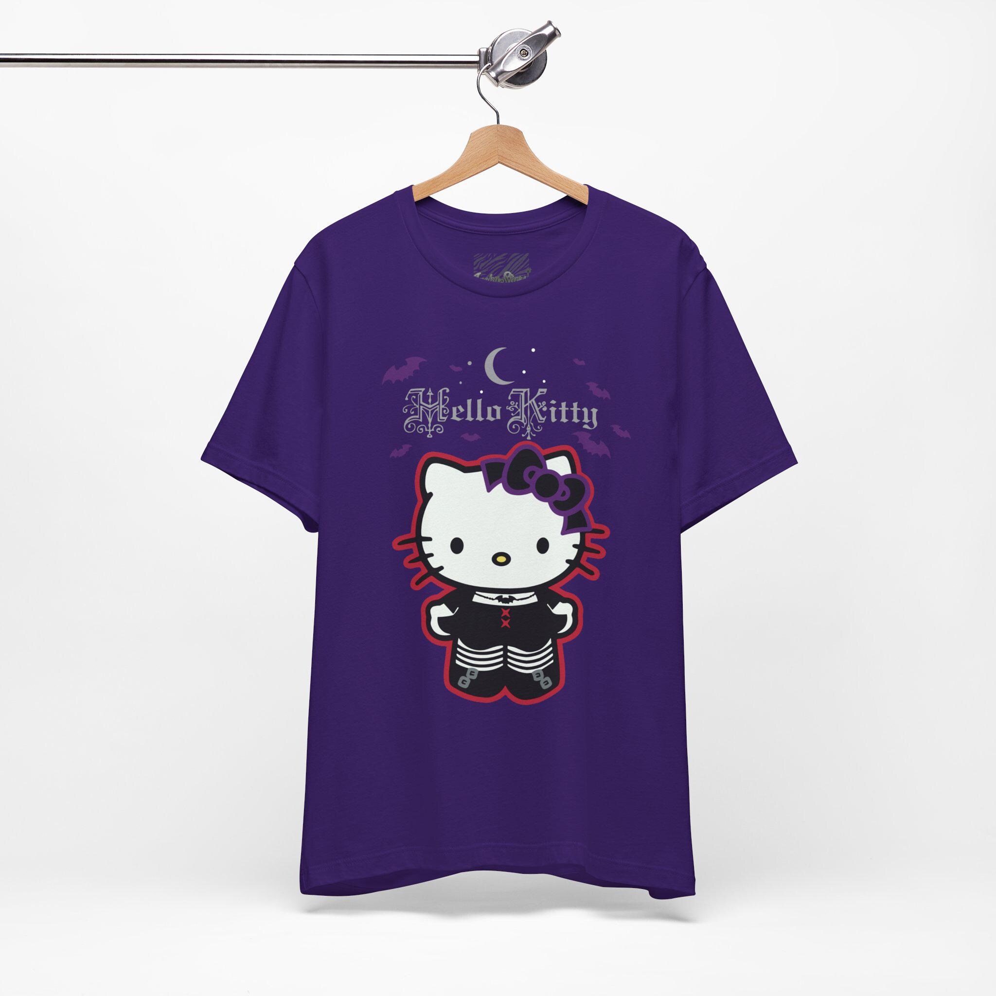 Goth Happy Halloween Tee - Hello Kitty and Bats Shirt - Sanrio