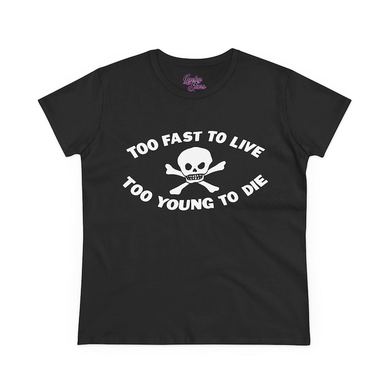 Fitting size !! Too Fast To Live Too Young To Die Shirt - Y2K Goth Punk Cyber Shirt - Grunge Fashion Skull T-shirt image 1