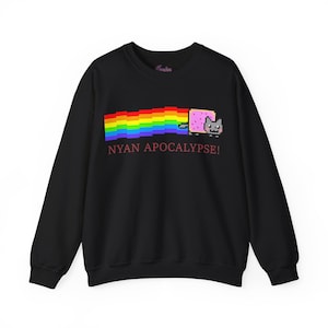 NYAN APOCALYPSE! Sweatshirt - Nyan Cat 2000&#39;s Internet Meme Sweatshirt - Emo Scene Fashioned Tee - Vintage Hot Topic