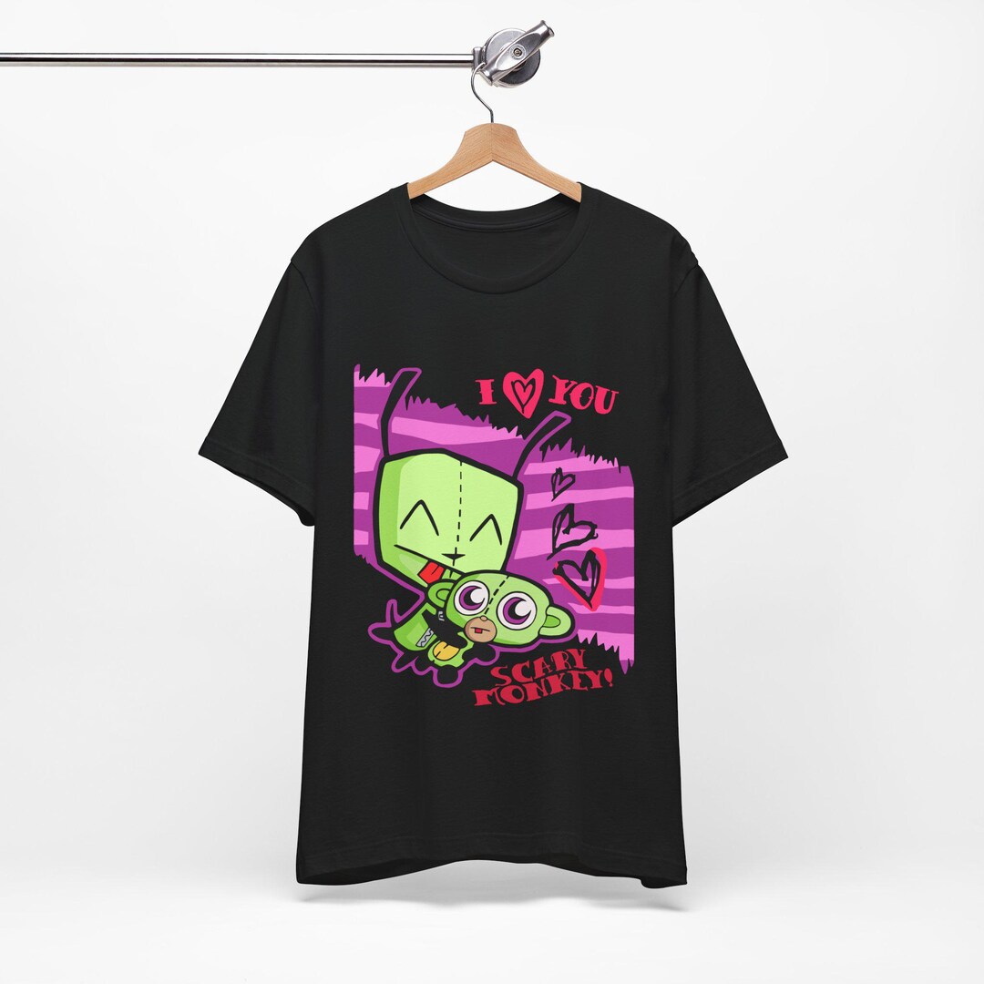Invader Zim Tee - Unisex Gir I Love You Scary Monkey Shirt - Scene Emo ...