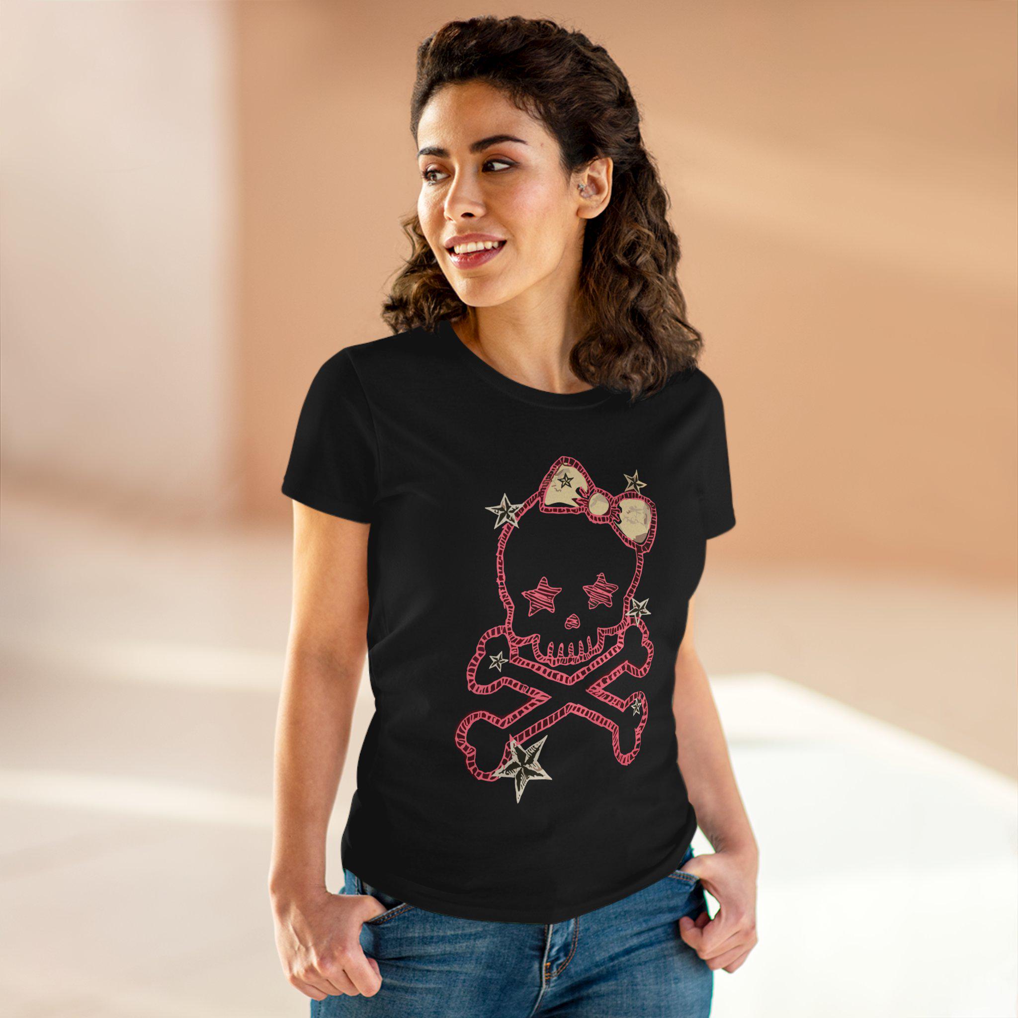 Cute Skull Punk Tee - Skeleton Crossbones Y2K Tshirt - 2000