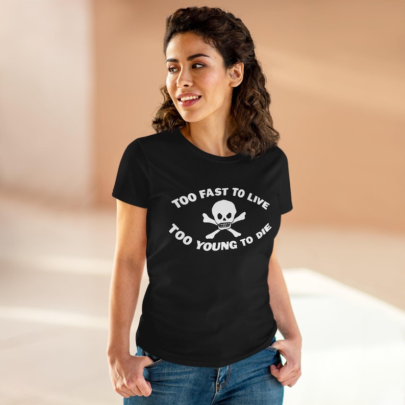 Fitting size !! Too Fast To Live Too Young To Die Shirt - Y2K Goth Punk Cyber Shirt - Grunge Fashion Skull T-shirt image 2