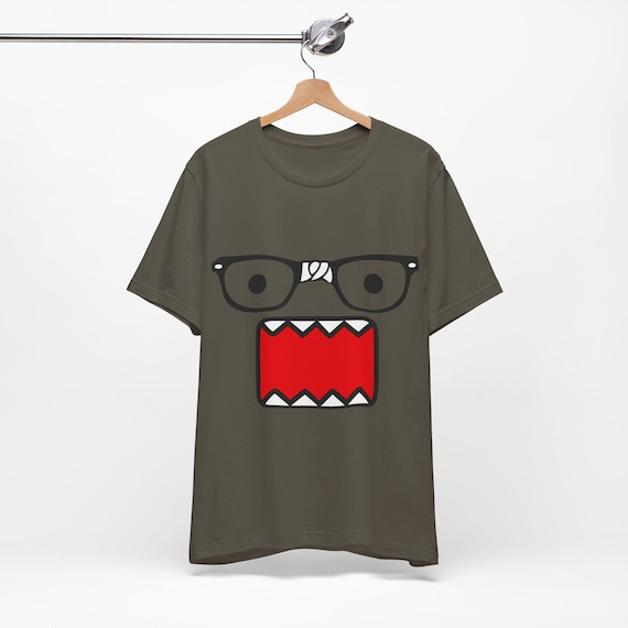 トップス Rare Goo Si DOMO KUN Face Tee Domo Kun Face T-Shirt, Monster Eyes mouth shirt, Cartoon
